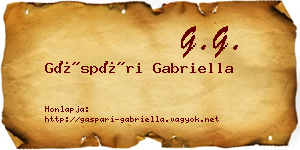 Gáspári Gabriella névjegykártya